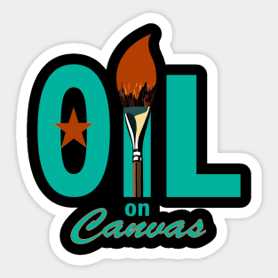 Oil on Canvas Logo (Clear Background) Sticker